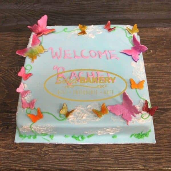 Baptism Cake with Butterflies 547