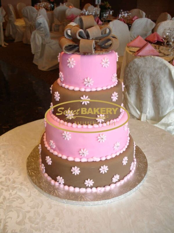 Baptism Cake with Flower Decor 336